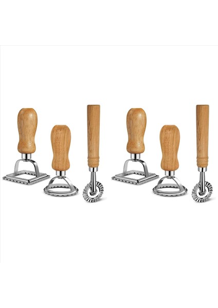 6x Ravioli Makarna Kesici Seti Ravioli Makarna Köfte Lazanya Pierogi Için Ahşap Saplı Ravioli Damga Yapıcısı (Yurt Dışından)