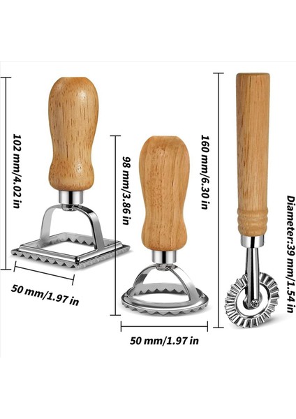 6x Ravioli Makarna Kesici Seti Ravioli Makarna Köfte Lazanya Pierogi Için Ahşap Saplı Ravioli Damga Yapıcısı (Yurt Dışından) fiyatları