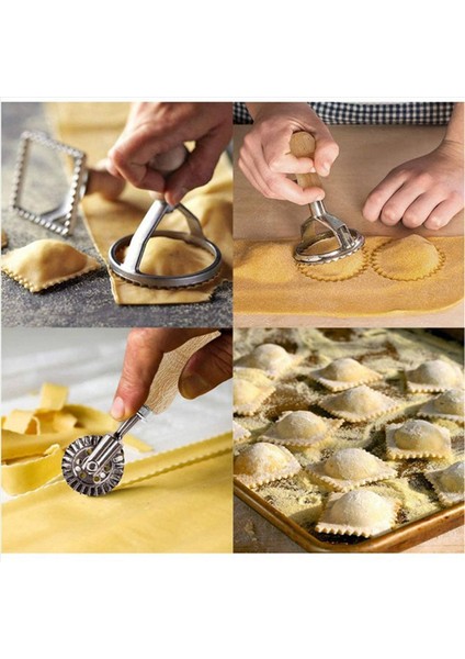 6x Ravioli Makarna Kesici Seti Ravioli Makarna Köfte Lazanya Pierogi Için Ahşap Saplı Ravioli Damga Yapıcısı (Yurt Dışından) fırsatları