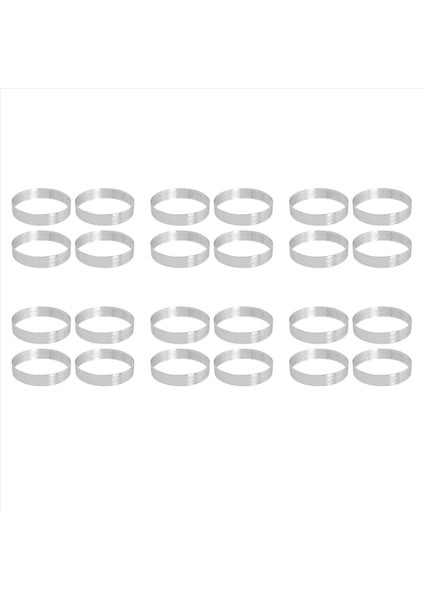 24PCS Dairesel Gözenekli Tart Halkası Alt Kule Pasta Kek Kalıp Pişirme Aletleri Isı Dayanıklı Deligarlı Kek Muse Halkası 10CM (Yurt Dışından)