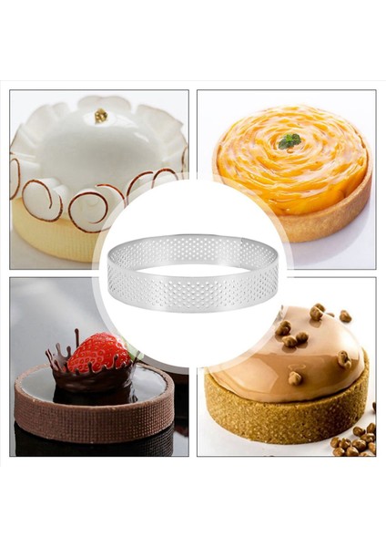 24PCS Dairesel Gözenekli Tart Halkası Alt Kule Pasta Kek Kalıp Pişirme Aletleri Isı Dayanıklı Deligarlı Kek Muse Halkası 10CM (Yurt Dışından) indirimleri