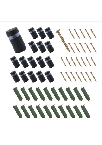 24PCS Standoff Vidaları Duvar Işareti Soğma Donanımı Reklam Cam Donanım Çivisi Asmak Için Siyah (Yurt Dışından) modelleri