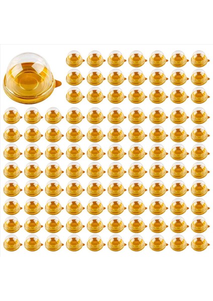 500 Adet Temiz Plastik Mini Cupcake Kutusu Yuvarlak Cupcake Mooncake Tatlı Konteyner Kutusu Kurabiyeleri Kubbe Kutusu (Yurt Dışından)