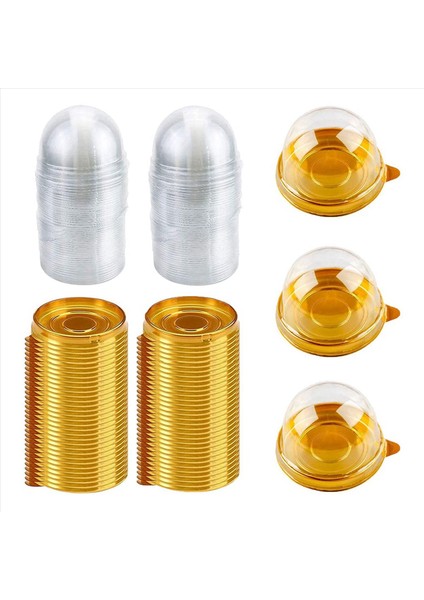 500 Adet Temiz Plastik Mini Cupcake Kutusu Yuvarlak Cupcake Mooncake Tatlı Konteyner Kutusu Kurabiyeleri Kubbe Kutusu (Yurt Dışından) fiyatları