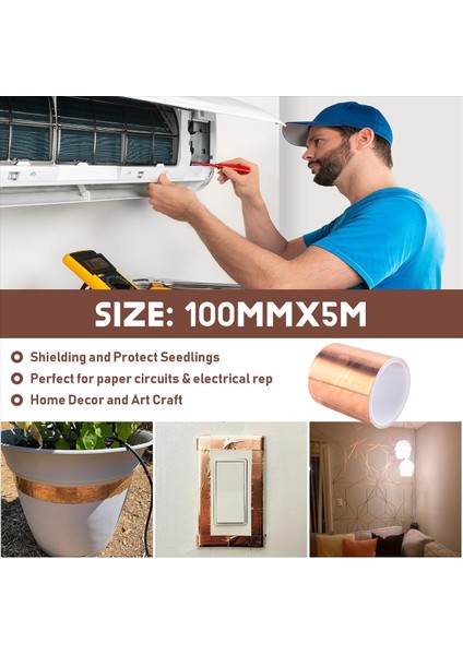 100MMX5M Saf Bakır Rulo Emi Iletken Gitar Koruyucu Şerit (Yurt Dışından) indirimleri