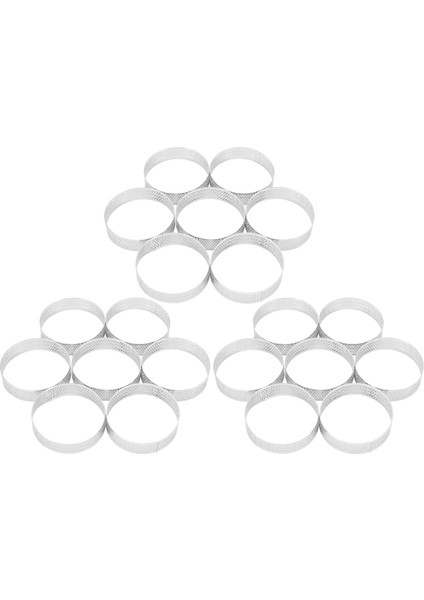 15 Pcs Dairesel Gözenekli Tart Halkası Alt Tower Pasta Kek Kalıp Pişirme Aletleri Isı Dayanıklı Deligarlı Kek Muse Halkası (Yurt Dışından)