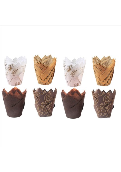 Cupcake Kalıpları 400 Adet Lale Fırın Fincanları Çörek Bardaklar Kek Astarları Doğum Günü Duş Partisi Için Çörek Kılıfları (Yurt Dışından)