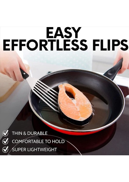 2pcs 12 4inch Balık Spatula- Eğimli Balık Turner Spatula Eğimli Kafa Tasarımı Spatula Metal (Yurt Dışından) fırsatları