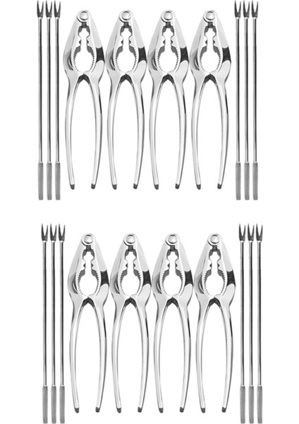 Deniz Ürünleri Aletleri Set 20 Adet Fındık Krakerleri Deniz Ürünleri Açıcı Araç Seti 8 Pcs Yengeç Krakerleri ve 12 Pcs Deniz Ürünleri Çatalları (Yurt Dışından)