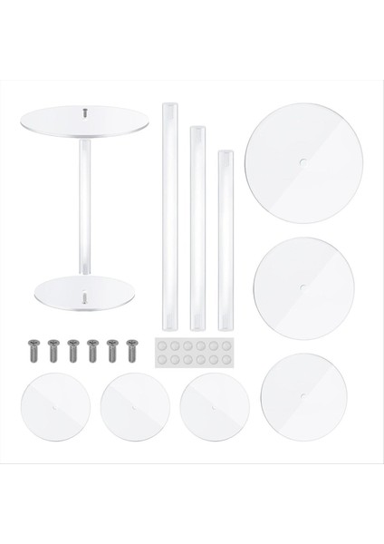 3pcs Tatlı Masa Yuvarlak Kek Için Açık Akrilik Kek Standı Cupcake Candy Ekran Parti Dekorasyon Düğünü (Yurt Dışından)