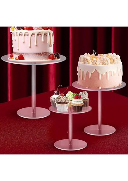 3pcs Tatlı Masa Yuvarlak Kek Için Açık Akrilik Kek Standı Cupcake Candy Ekran Parti Dekorasyon Düğünü (Yurt Dışından) fiyatları