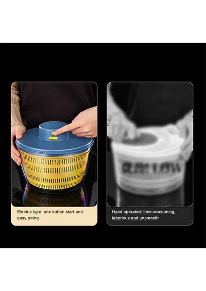 Elektrikli Kurutucu Salata Spinner Dehidrator Çok Fonksiyonlu Meyveler Drenaj Sepeti USB Charing Mutfak Tahliyesi (Yurt Dışından) modelleri