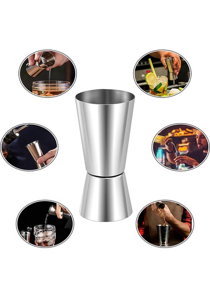 4x Ruh 25ML/50ML Ölçer Atış Ölçüsü Cin Jigger Craft Çift Içecekler Parti Şarap Içeceği Shaker Için Kupa Ölçüm (Yurt Dışından) fırsatları