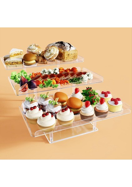 3 Katmanlı Akrilik Ekran Yükseltici Raf Ekran Standı Tatlı Cupcakes Standı Makyaj Parfüm Tutucu Stili B (Yurt Dışından)