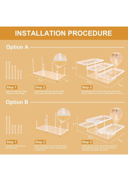 3 Katmanlı Akrilik Ekran Yükseltici Raf Ekran Standı Tatlı Cupcakes Standı Makyaj Parfüm Tutucu Stili B (Yurt Dışından) fiyatları