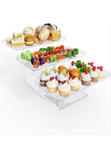 3 Katmanlı Akrilik Ekran Yükseltici Raf Ekran Standı Tatlı Cupcakes Standı Makyaj Parfüm Tutucu Stili B (Yurt Dışından) modelleri