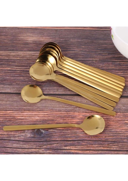 60PCS Yuvarlak Şekli Kahve Kaşık Paslanmaz Çelik Mini Teaspoons Şeker Tatlı Kaşık Dondurma Çorba Kaşığı Aksesuarlar (Altın) (Yurt Dışından) fiyatları