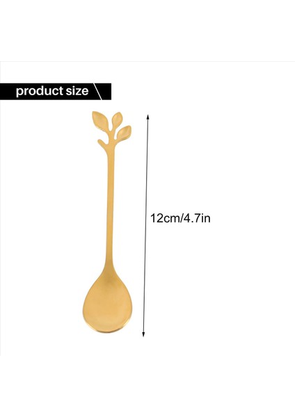 16PCS Tatlı Kaşık ve Çatal Set Kek Çatal Kahvesi Yaratıcı Meyve Çatallı Paslanmaz Çelik - (Yurt Dışından)