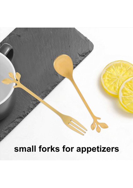 16PCS Tatlı Kaşık ve Çatal Set Kek Çatal Kahvesi Yaratıcı Meyve Çatallı Paslanmaz Çelik - (Yurt Dışından) indirimleri