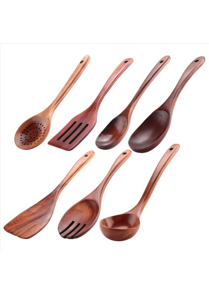 7 Pcs Tik Ahşap Mutfak Pişirme Mutfak Madenleri Yapışmaz Kaşıklar ve Ev ve Mutfak Için Spatula Tenceresi (Yurt Dışından) fiyatları