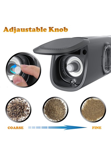 Tuz ve Karabiber Öğütücü Seti Elektrikli Biber Öğütücü USB Şarj Edilebilir Anahtarlı Otomatik Yerçekimi Değirmeni Öğütücü (Yurt Dışından) fiyatları