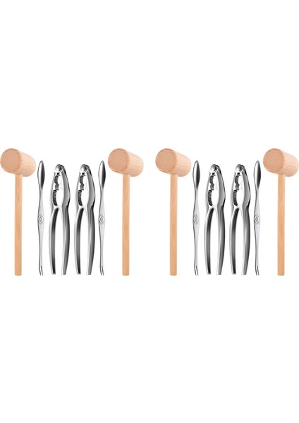 12PCS Deniz Ürünleri Aletleri 2 Çatal 2 Istakoz 2 Istakoz Kraker Kraker Yengeç Krakerleri ve 2 Istakoz Yengeç Malletleri (Yurt Dışından)