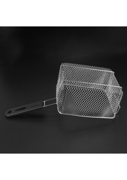 3x Paslanmaz Çelik Derin Kızartma Sepeti Dikdörtgen Tel Örgü Süzgeç Uzun Saplı Kızartma Pişirme Aleti Gıda Sofra Takımları (Yurt Dışından) fırsatları