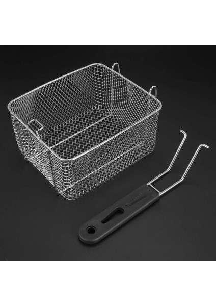 3x Paslanmaz Çelik Derin Kızartma Sepeti Dikdörtgen Tel Örgü Süzgeç Uzun Saplı Kızartma Pişirme Aleti Gıda Sofra Takımları (Yurt Dışından) indirimleri