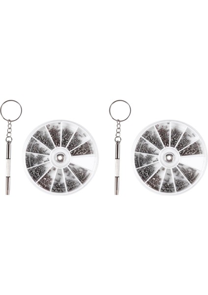 1200 Pcs Küçük Paslanmaz Çelik Vidalar 12 Türlü Somun Çiftliği + 2 Adet Tornavida (Yurt Dışından)