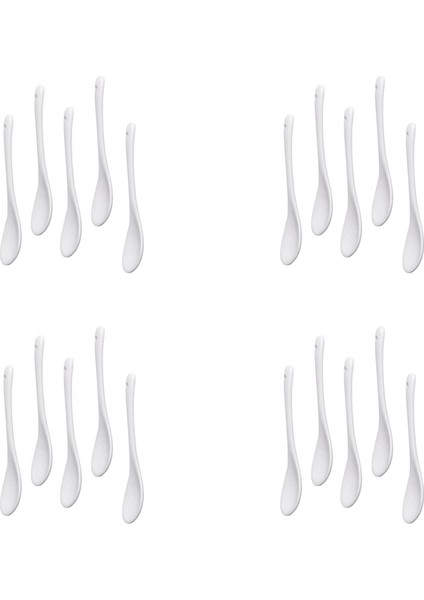 20PCS Beyaz Porselen Yumurta Kaşıkları Seramik Kaşıklar Kahve Kaşık Tatlı Kaşık Mocha Dip Servis Kaşık (Yurt Dışından)