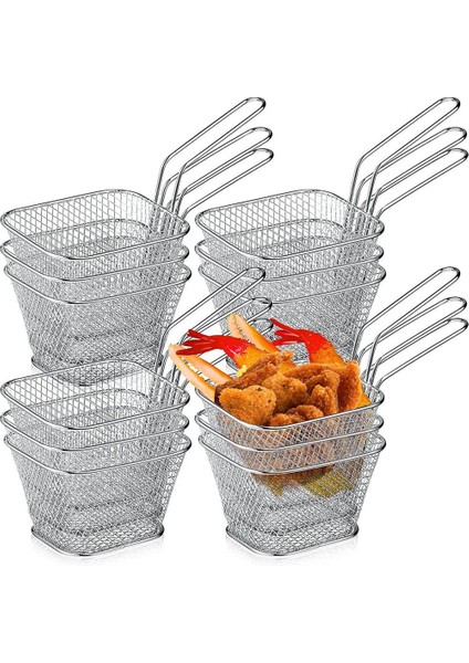 Fry Sepet Frand Fry Tutucu Chip Mini Sepet Sepetleri Yeniden Kullanılabilir Kızartma Tutucu Hizmet Için Ev Için Derin Fritöz (Yurt Dışından)