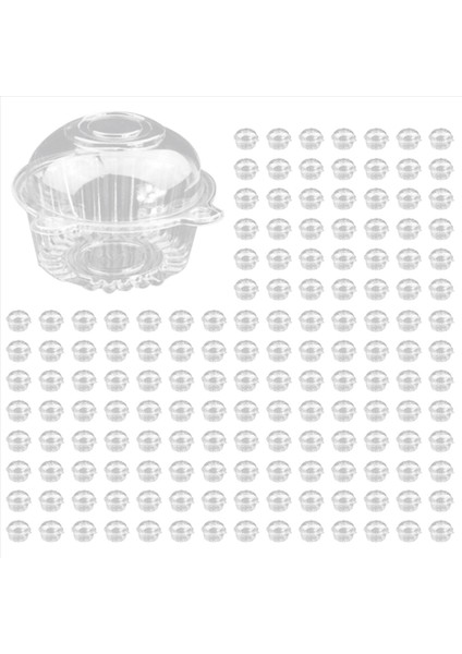 200 Adet Şeffaf Plastik Tek Kek Kek Kutusu Çörek Kubbesi Tutucu Kutu (Yurt Dışından)