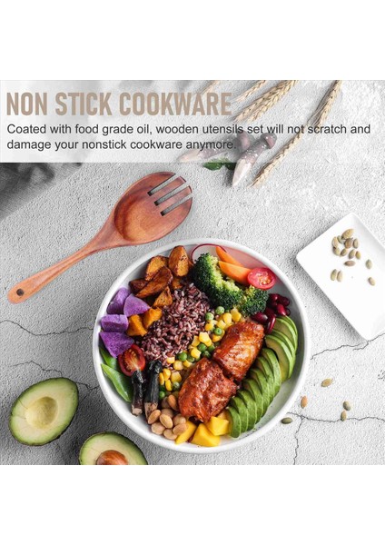 7 Pcs Tik Ahşap Mutfak Pişirme Mutfak Madenleri Yapışmaz Kaşıklar ve Ev ve Mutfak Için Spatula Tenceresi (Yurt Dışından) fırsatları