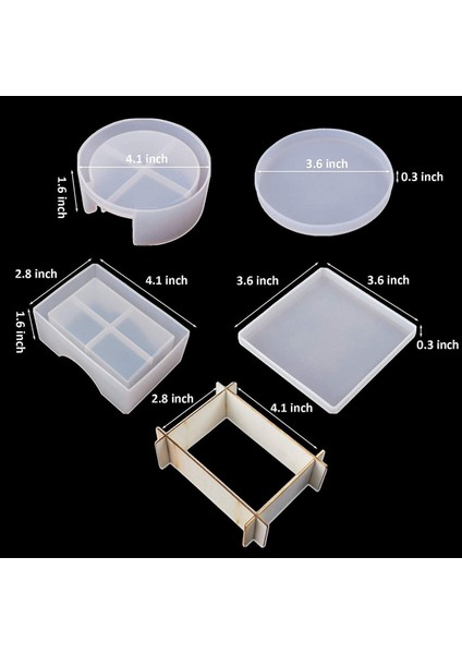 2set Silikon Kavma Kalıpları Reçine Döküm Epoksi Reçine Coaster Kalıpları Kit 16 Pcs Coast ve 4 Pc Tutucu Kalıpları (Yurt Dışından) fırsatları