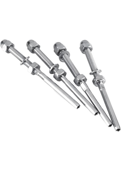 100 Pcs Paslanmaz Çelik Küpyelik Korkuluk Kablosu Gergin Dişli Saplamalı Saplama 1/8 Inç Kablo Tel Için Uç Takım (50 Paket) (Yurt Dışından) modelleri