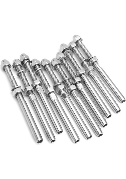 100 Pcs Paslanmaz Çelik Küpyelik Korkuluk Kablosu Gergin Dişli Saplamalı Saplama 1/8 Inç Kablo Tel Için Uç Takım (50 Paket) (Yurt Dışından) indirimleri