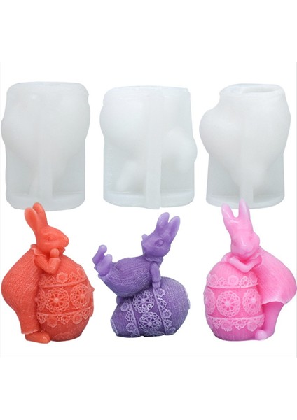 3pcs Tavşan Yumurta Aromaterapi Mum Silikon Kalıp Paskalya Alçı Tavşan Süslemesi Damla Kalıp Diy Tavşan Mum Yapımı Kalıp (Yurt Dışından)