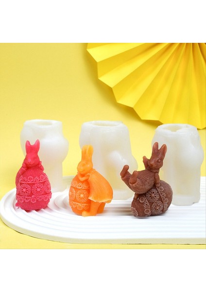 3pcs Tavşan Yumurta Aromaterapi Mum Silikon Kalıp Paskalya Alçı Tavşan Süslemesi Damla Kalıp Diy Tavşan Mum Yapımı Kalıp (Yurt Dışından) modelleri