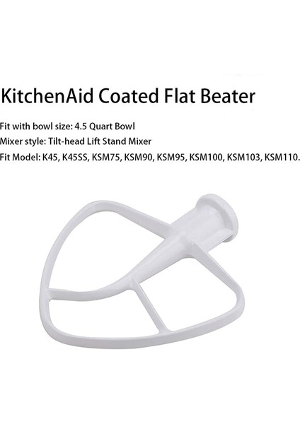 K45DH Hamur Kancası K45B Kaplamalı Düz Çırpıcı K45WW Tel Kırbaç Mutfak Yardımı Için 4 5qt 5 Qt Kasesi ile Stand Mikser Için Uygun (Yurt Dışından) fırsatları