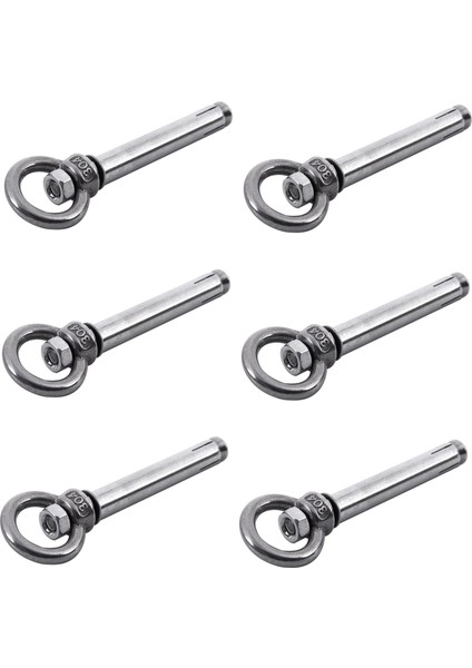 12PCS Paslanmaz Çelik Çiğ Stil Kalkan Ankraj Göz Cıvataları M6 x 82MM Gümüş (Yurt Dışından)