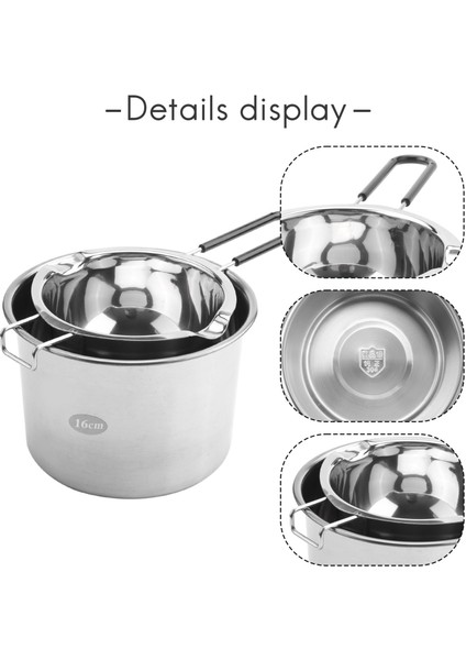 2 Paket Paslanmaz Çelik Çift Kazan Çikolata Tereyağı Peynir Karamel ve Şekerleme Çelik Eritme Tenceresi Için Isıya Dayanıklı Sap 2 Su Bardağı Evrensel Ped (Yurt Dışından) indirimleri