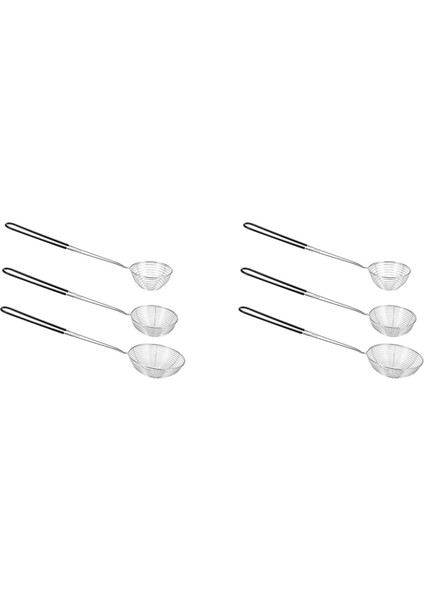 6 Parçalı Yuvarlak Sıcak Pot Sayacı Tutucu Çelik Asya Shabu-Shabu-Sabu Örümcek Sıyırma Kaşık Seti Örgü Kaşık Seti (Yurt Dışından)