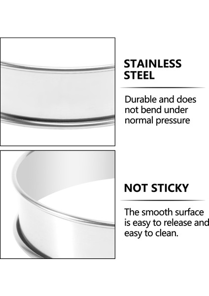 6 Adet Yuvarlak Kek Halkası Kalıp Paslanmaz Çelik Çörek Tart Halkaları Metal Kalıplar Çift Haddelenmiş Crumpet Dairesel Hamur Işi (Yurt Dışından) indirimleri