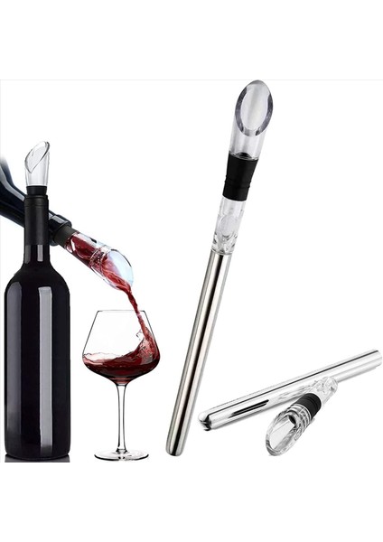 4pcs Şarap Soğutucu Şarap Şişesi Soğutucu Paslanmaz Çelik Şarap Sopa Sopa Şarap Dahası Şarap Havalandırıcısı (Yurt Dışından) fiyatları