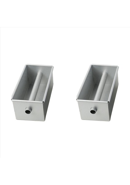 2x Uzun Kek Fırın Tavası Yapışmaz Akışlı Kalp Kek Kalemi Kare Ekmek Somun Tava ile Merkez Tüp Kek Aletleri (Yurt Dışından)