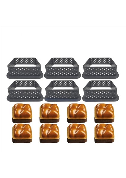 40 Adet Kare Tart Halkaları Isıya Dayanıklı Delikli Kek Köpüğü Yüzük Çubuk Olmayan Fırın Yazılımı Tart Mini Kek Kalıp Kek Halkaları (Yurt Dışından) modelleri