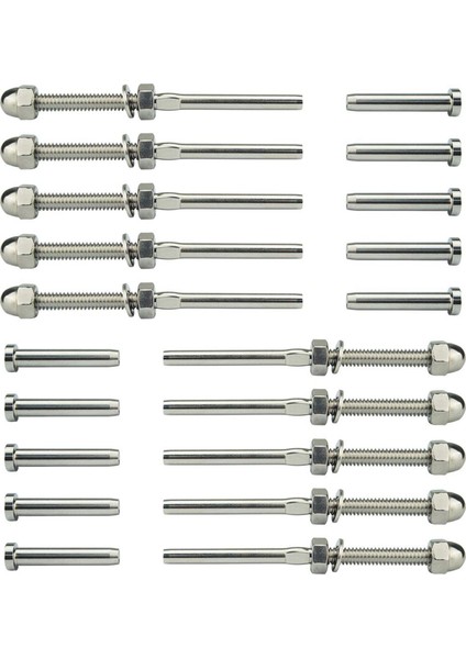 20X Dişli Cıvata ve Pedal Topu Kablo Korkuluk Kiti Ucu 0 32 cm T316 Deniz Sınıfı Paslanmaz Çelik (Yurt Dışından) fiyatları