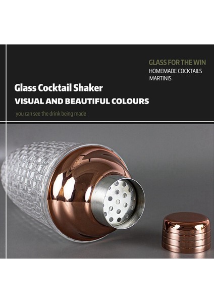 13 Oz Cam Kokteyl Çalkalayıcı Seti - Kokteyller Için Cam Çalkalayıcı Içecek Çalkalayıcılar Kokteyl ve Kokteyl Çalkalayıcılar Gül Altın (Yurt Dışından) modelleri