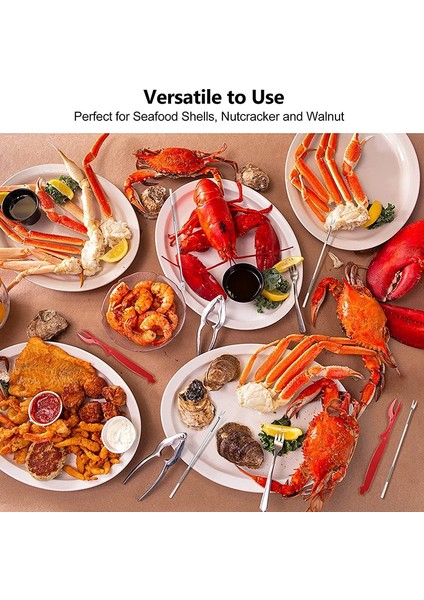 Yengeç Krakerleri ve Aletleri Istakoz - 2 Yengeç Bacak Krakeri ve 4 Yengeç Ayağı Çatalları Sağlam ve Dayanıklı ve Pustrof&#39 A ve Yeniden Kullanılabilir (Yurt Dışından) fiyatları