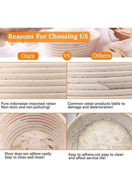 2 Paket 10 Inç Oval Şekilli Ekmek Prova Sepeti ve 1set Ekmek Fırıncıları Kesici Kesme Aleti Hamur Yapımı Jilet Ahşap Sap (Yurt Dışından) indirimleri